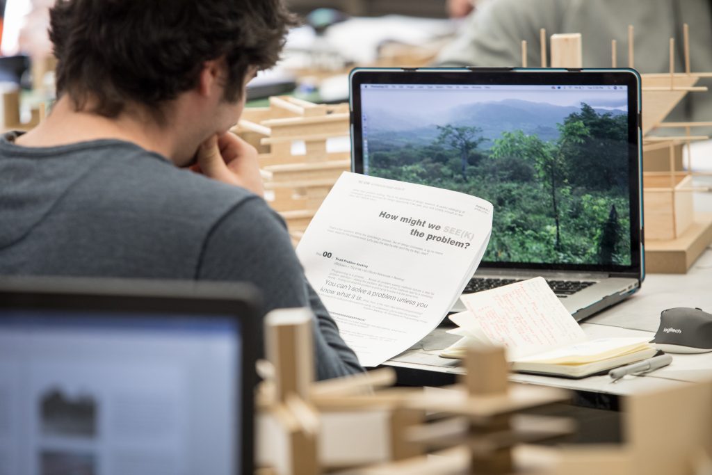 Student at computer