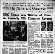 News and Observer Front Page. October 31, 1971